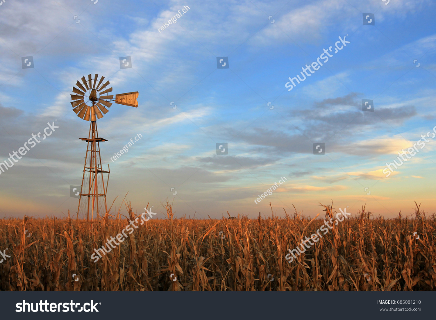 Texas Windmill Images Stock Photos Vectors Shutterstock   Stock Photo Texas Style Westernmill Windmill At Sunset Argentina South America 685081210 