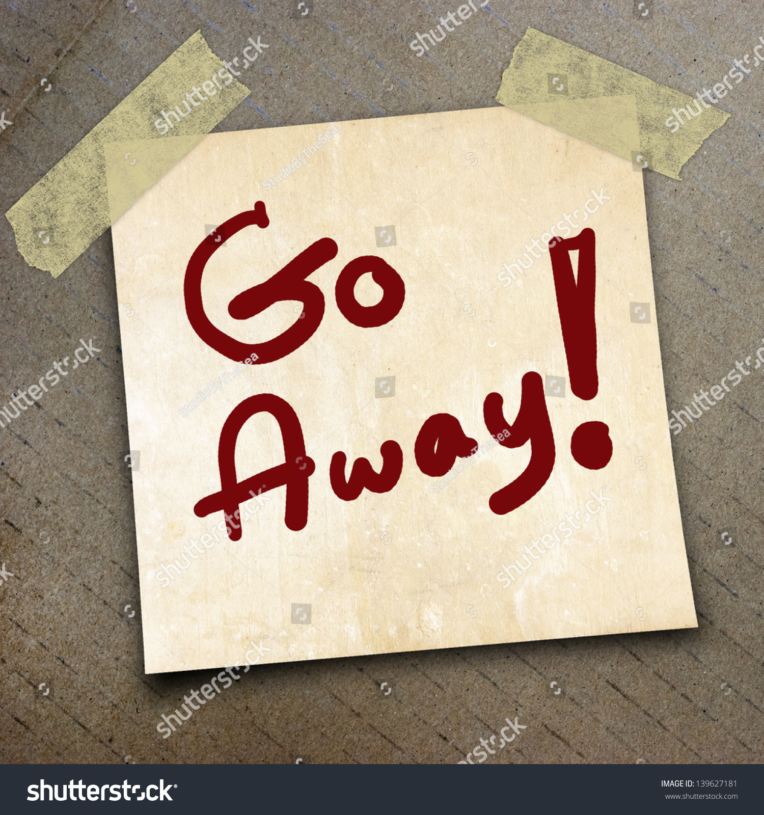 Text Go Away Draw On Paper Stock Foto 139627181 Shutterstock