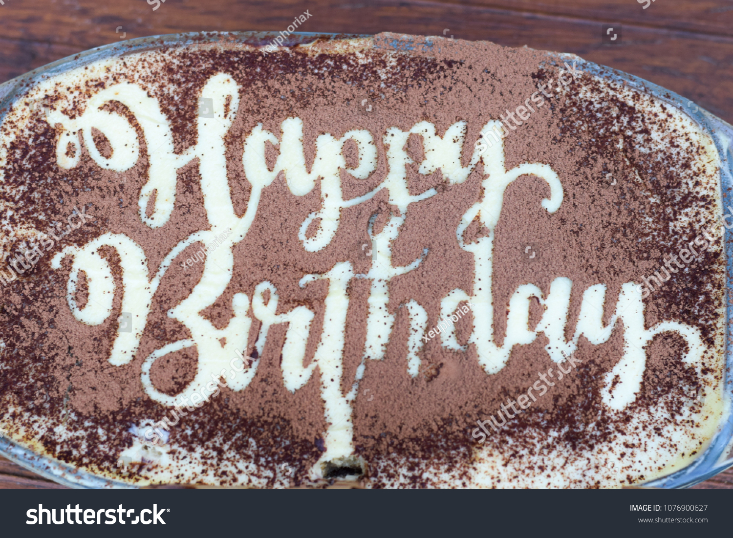 Text Happy Birthday Written Cocoa On Stock Photo Edit Now
