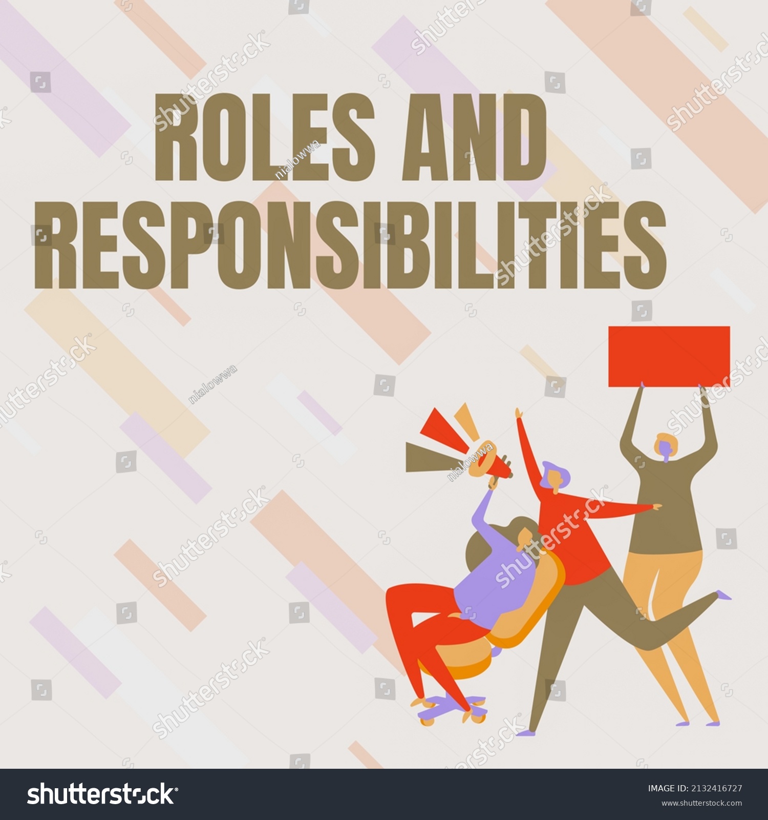 Text Sign Showing Roles Responsibilities Word Stock Illustration ...