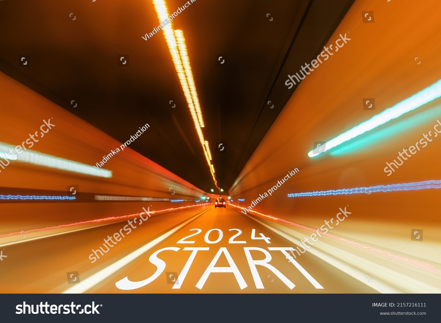 Text Start 2024 On Road Tunnel Stock Photo 2157216111 Shutterstock