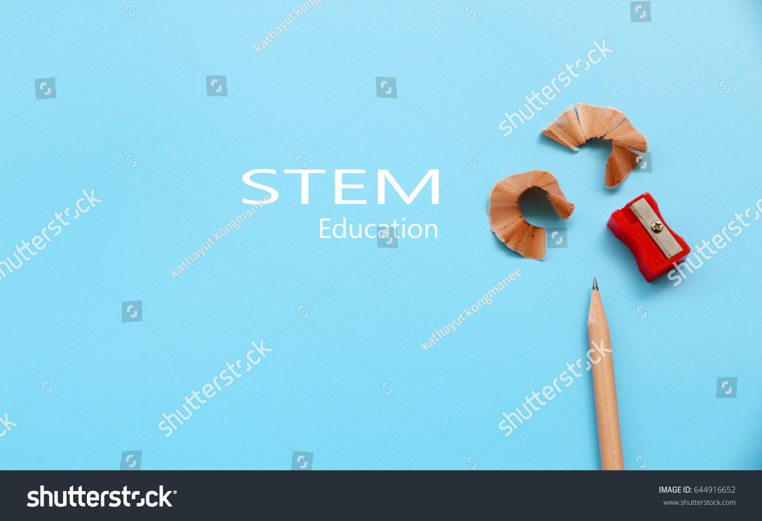 Text Stem Education Pencil Sharpener Pencil Stock Photo Edit Now 644916652