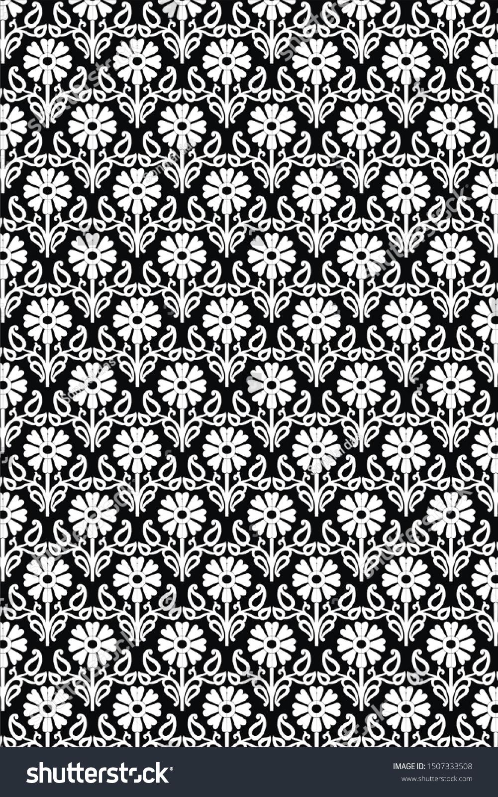 Textile Pattern Buta Art Design Print Stock Illustration 1507333508 ...