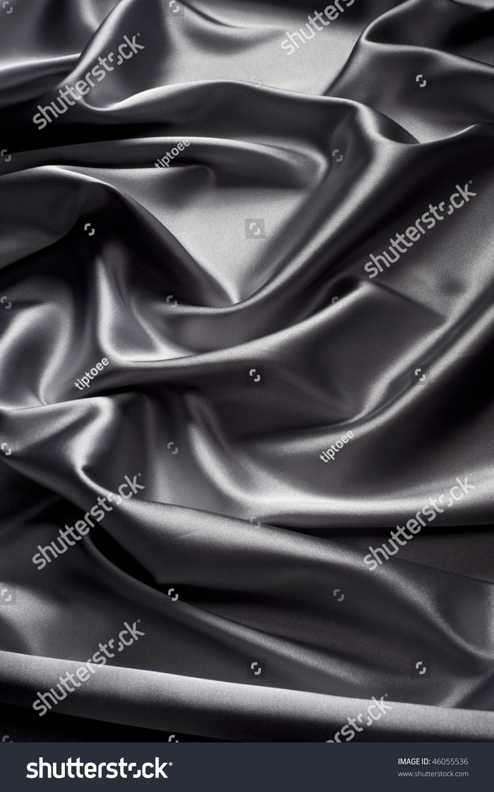 Textile Silver Satin Background Draped In Waves Stock Photo 46055536 ...