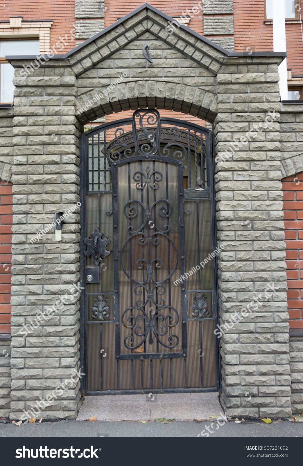 Texture Old Walls Wrought Iron Doors Stock Photo Edit Now