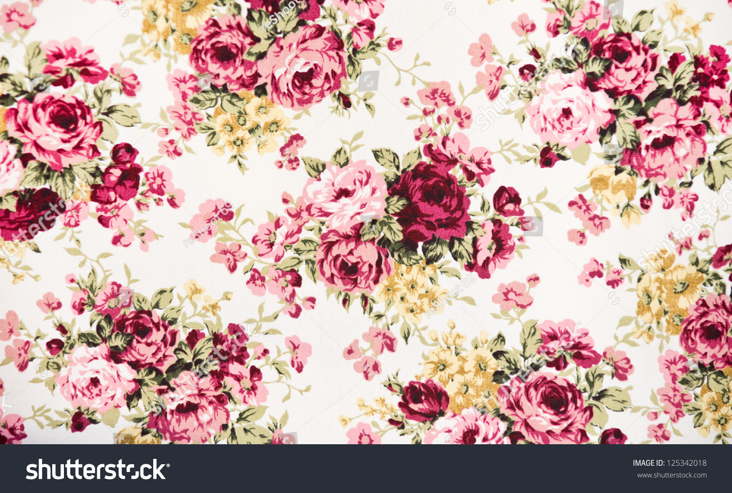 Texture Print Wale Fabric Beautiful Floral Stock Photo ...