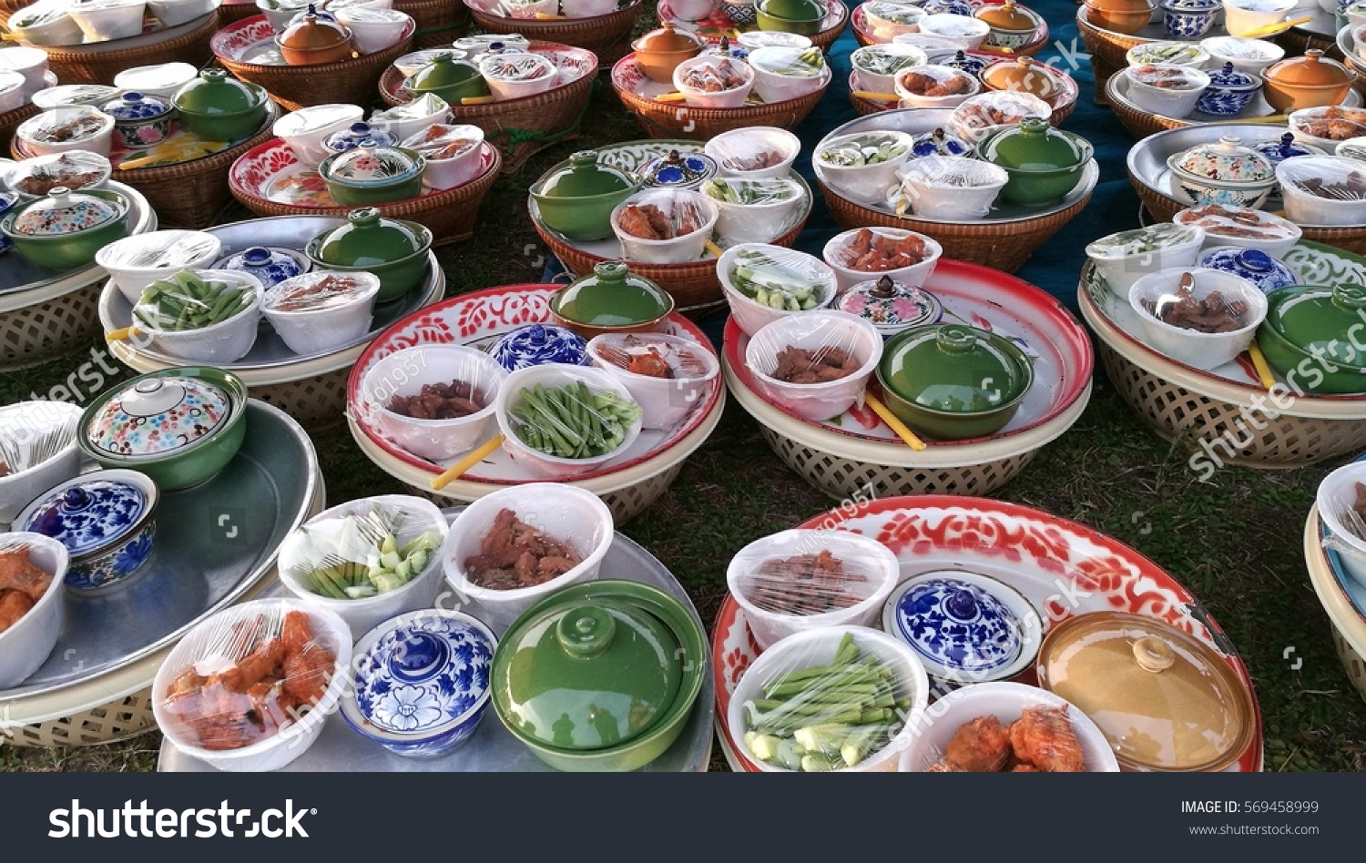 Thai Dinner Set Big Tray Prepare Stock Photo Edit Now 569458999