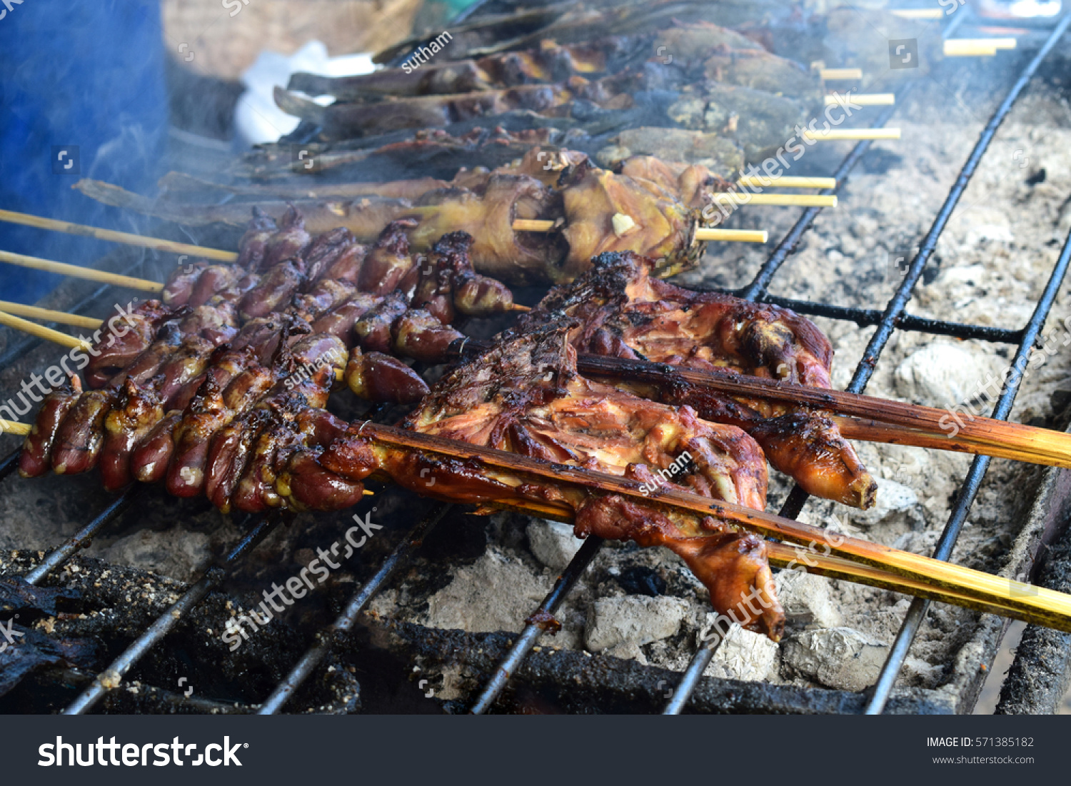 Thai Street Food Skewer Chicken Grilled Stock Photo Edit Now