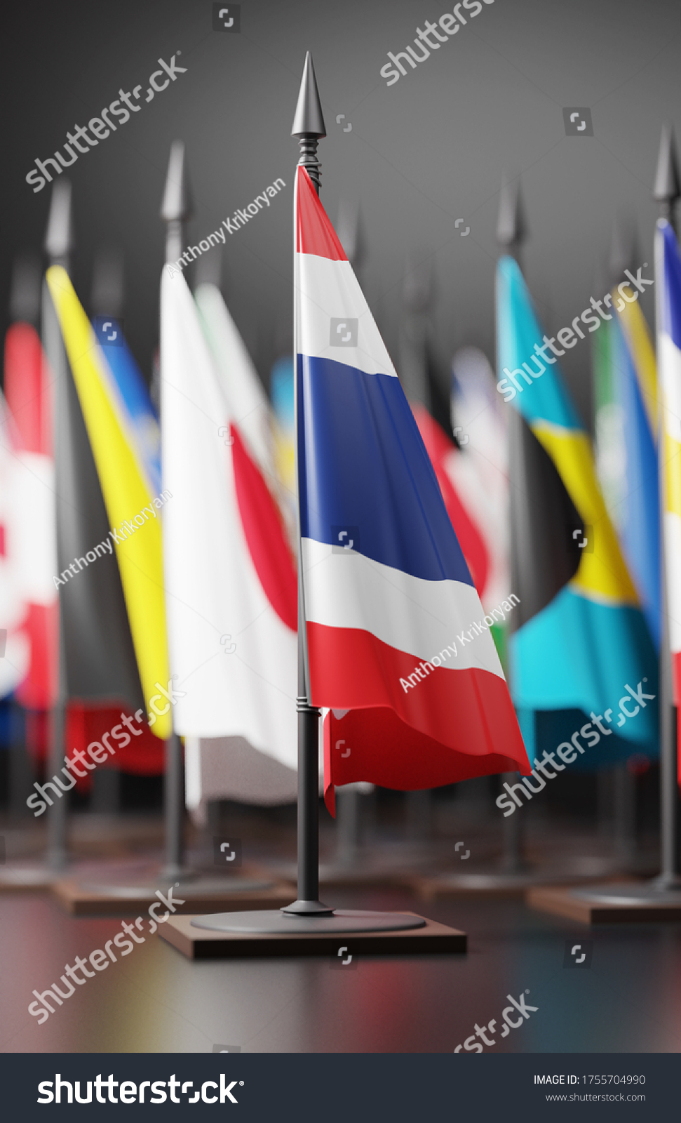 Thailand Colors Backgroundthai National Flag 3d Stock Illustration ...