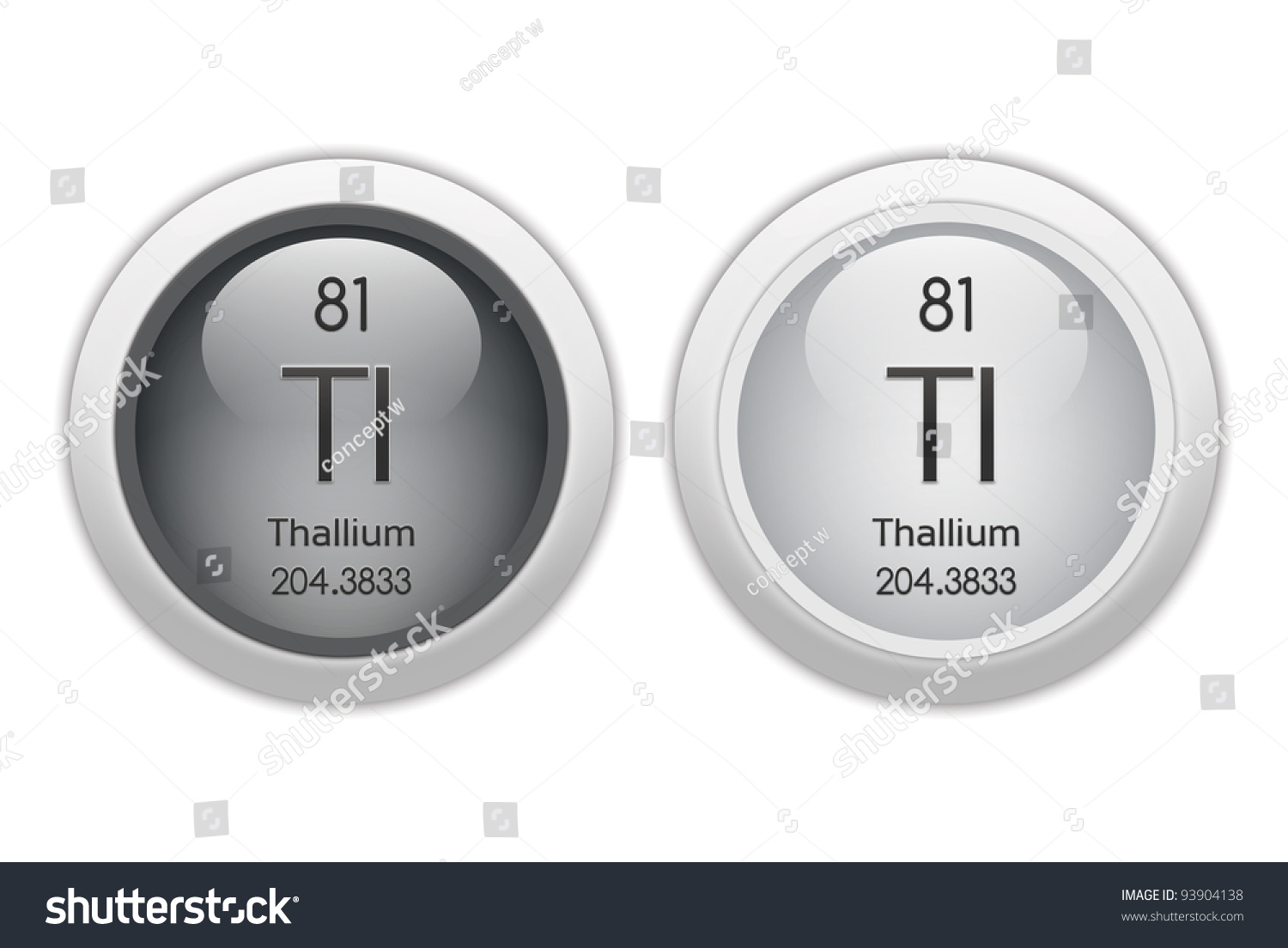 Chemical Stock ... Buttons Web Element Thallium Atomic