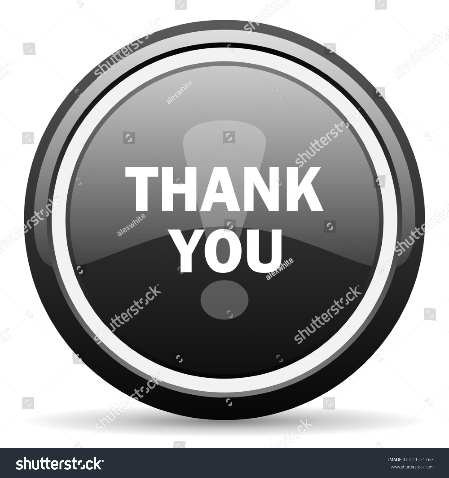 Thank You Black Circle Glossy Web Icon Stock Photo 409221163 : Shutterstock