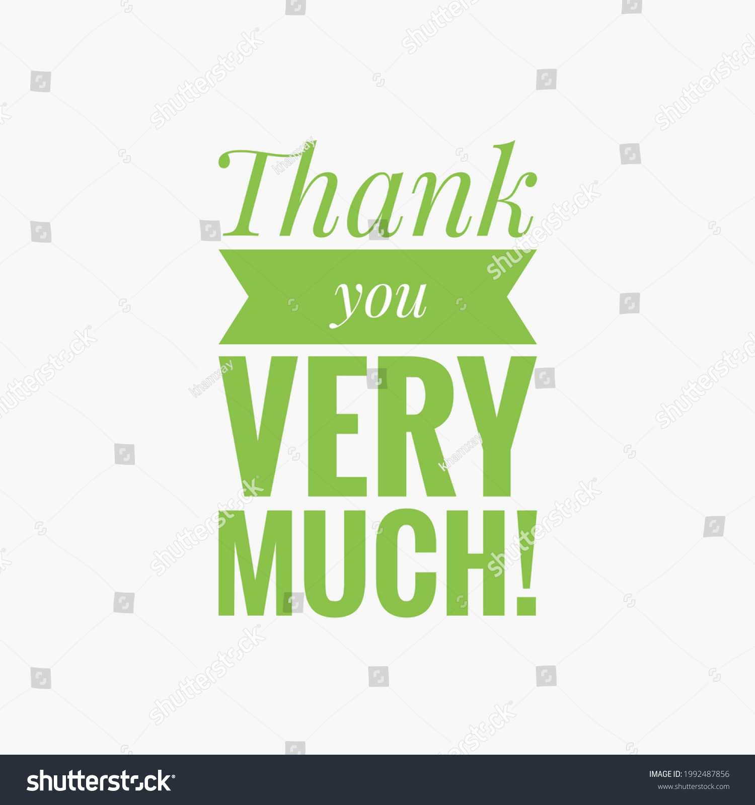 Thank You Card Colorful Text Word Stock Illustration 1992487856 ...