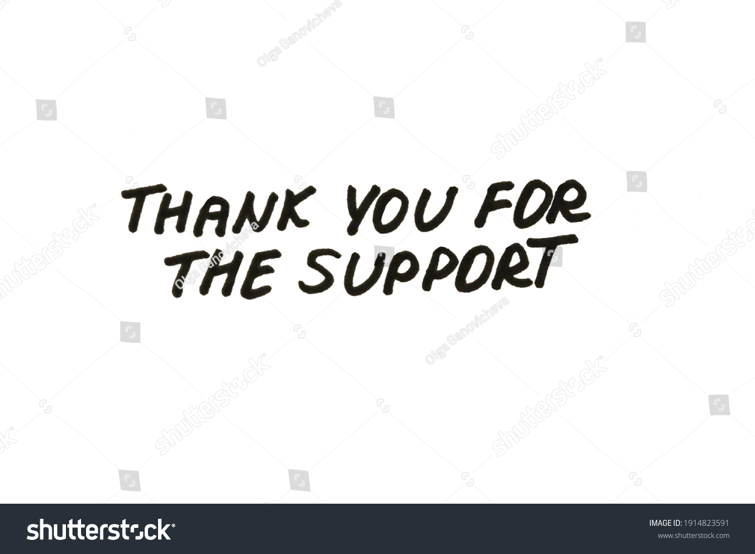 Thank You Support Handwritten Message On Stock Illustration 1914823591