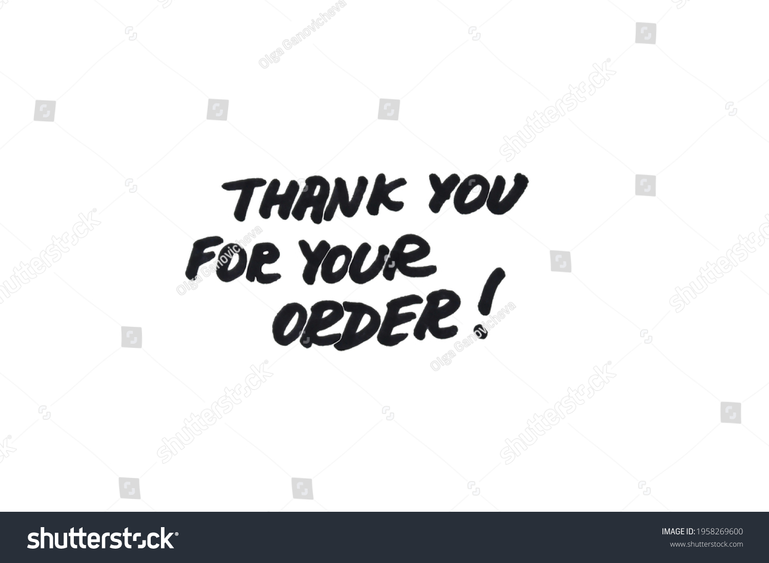 Thank You Your Order Handwritten Message Stock Illustration 1958269600