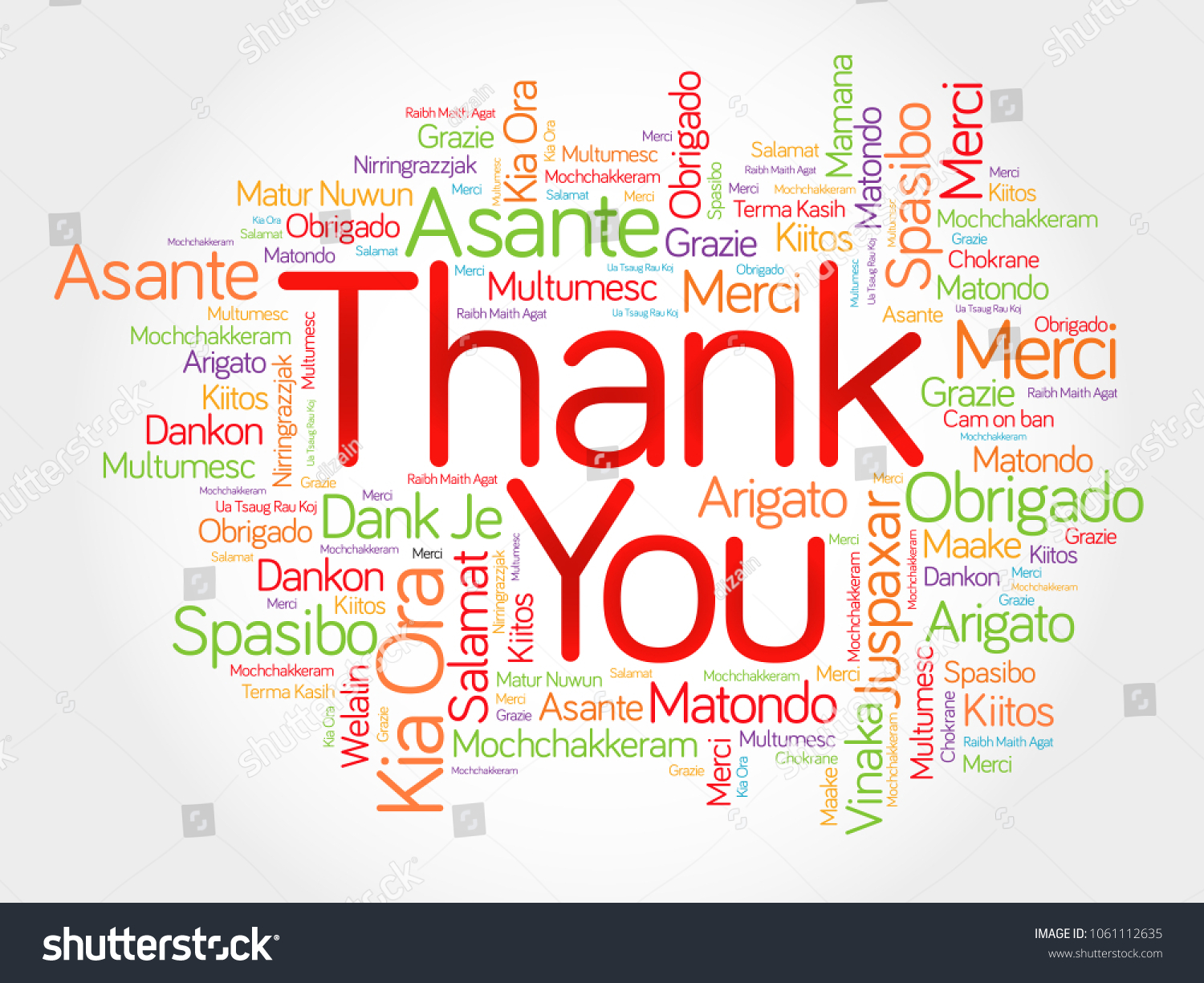 Thank You Word Cloud Different Languages Stock Illustration 1061112635 ...