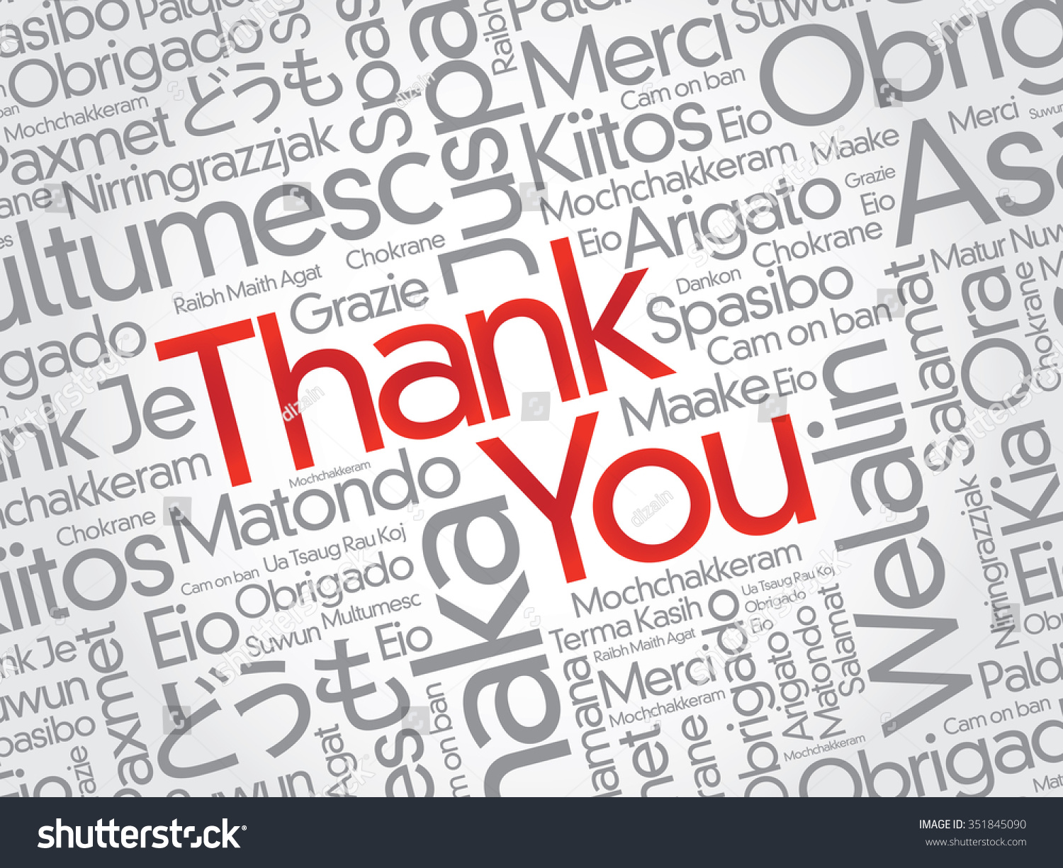 Thank You Word Cloud Different Languages Stock Illustration 351845090 ...