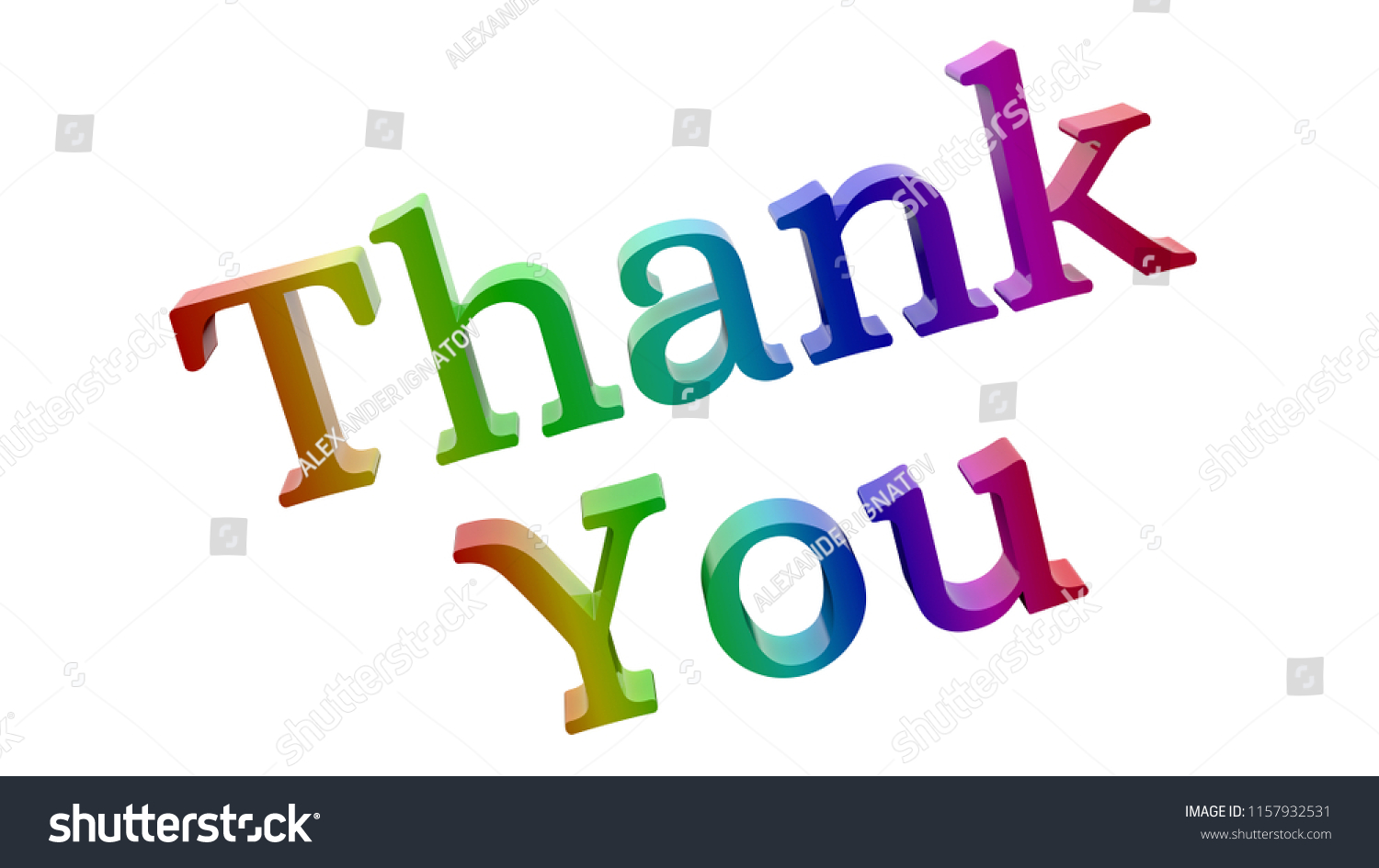 Thank You Word 3d Rendered Text Stock Illustration 1157932531 ...