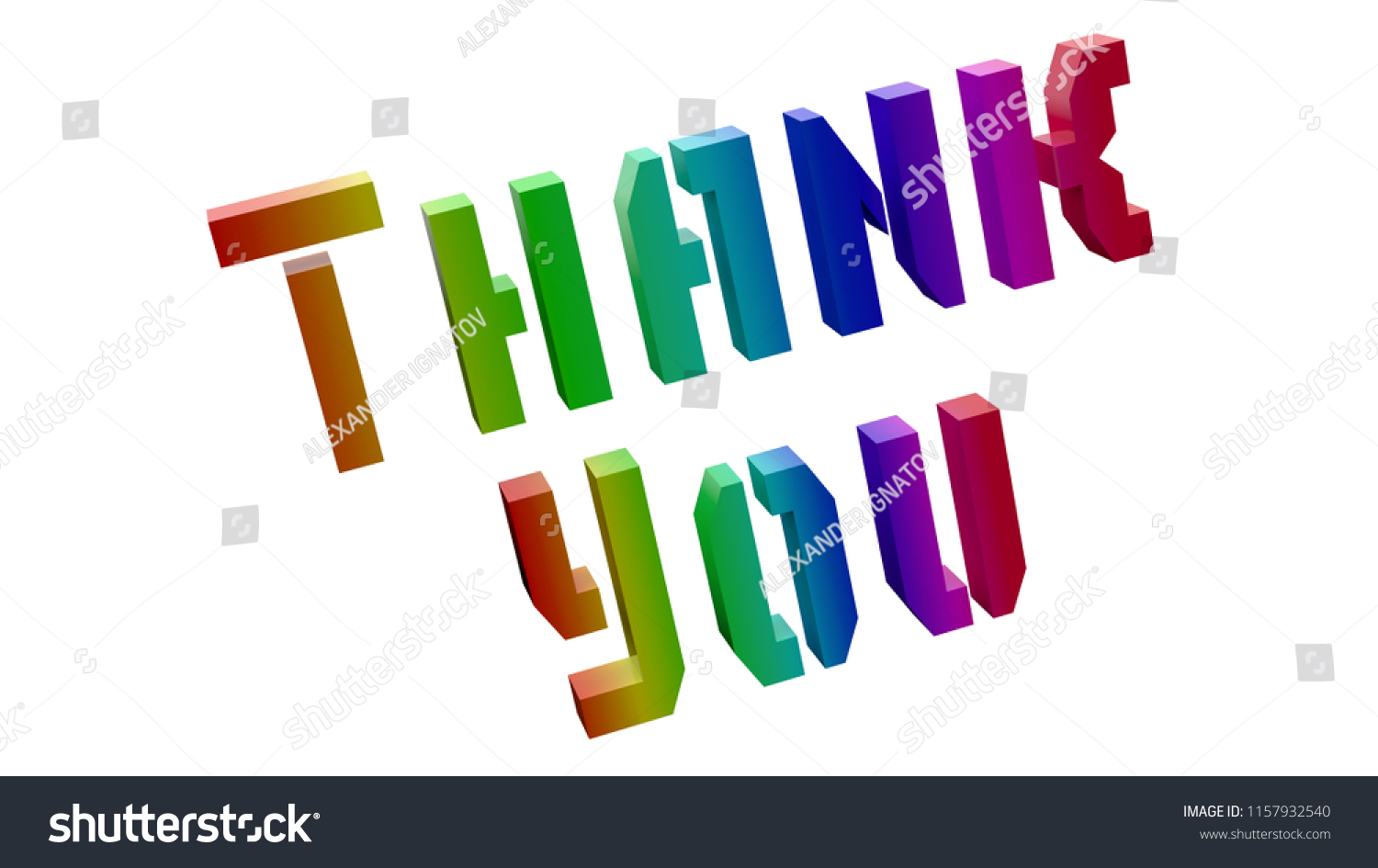 Thank You Word 3d Rendered Text Stock Illustration 1157932540 ...