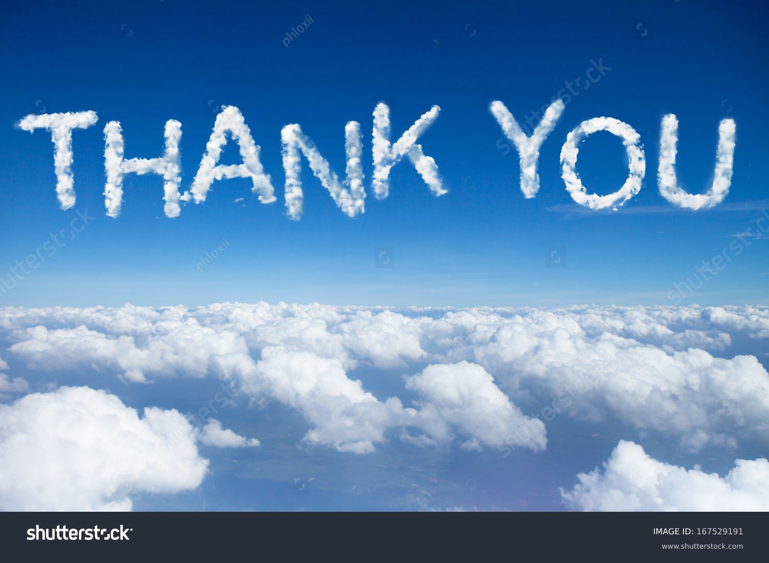 Thank You Word On Sky Over Stock Illustration 167529191 | Shutterstock