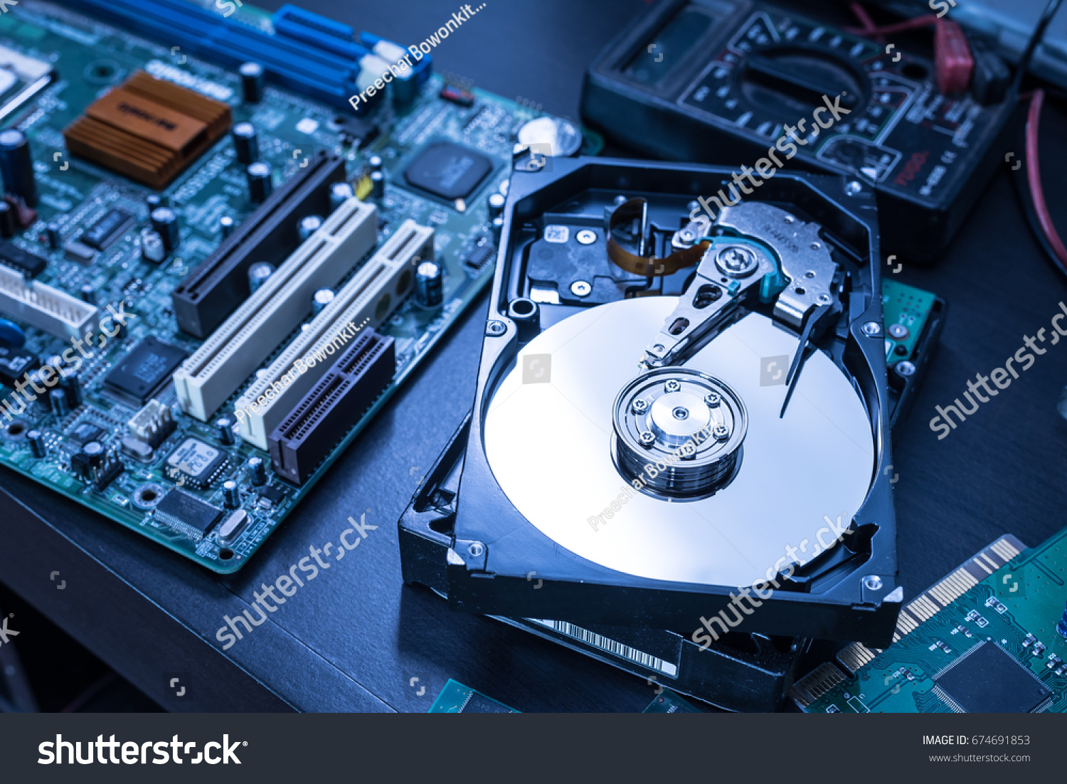 Abstract Image Inside Hard Disk Drive Stock Photo Edit Now 674691853