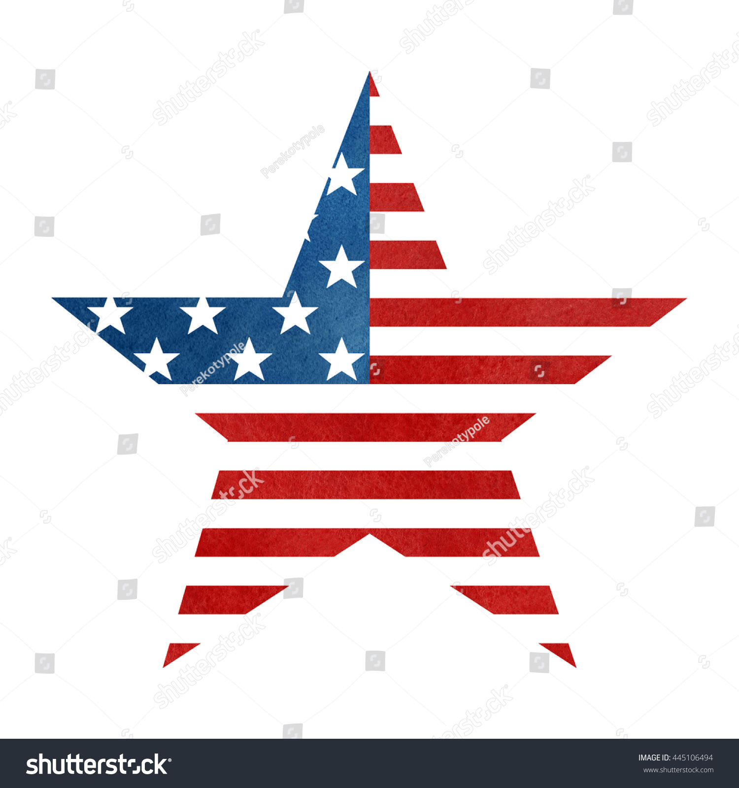 The American Flag Print As Star Shaped Symbol. Big Star American Flag ...