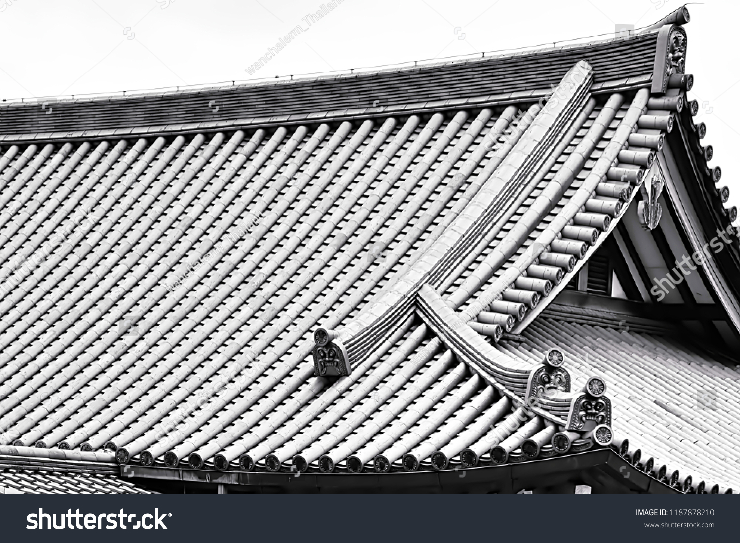 Architectural Roof Tiles Temple Japan Japanese Stock Photo Edit Now 1187878210