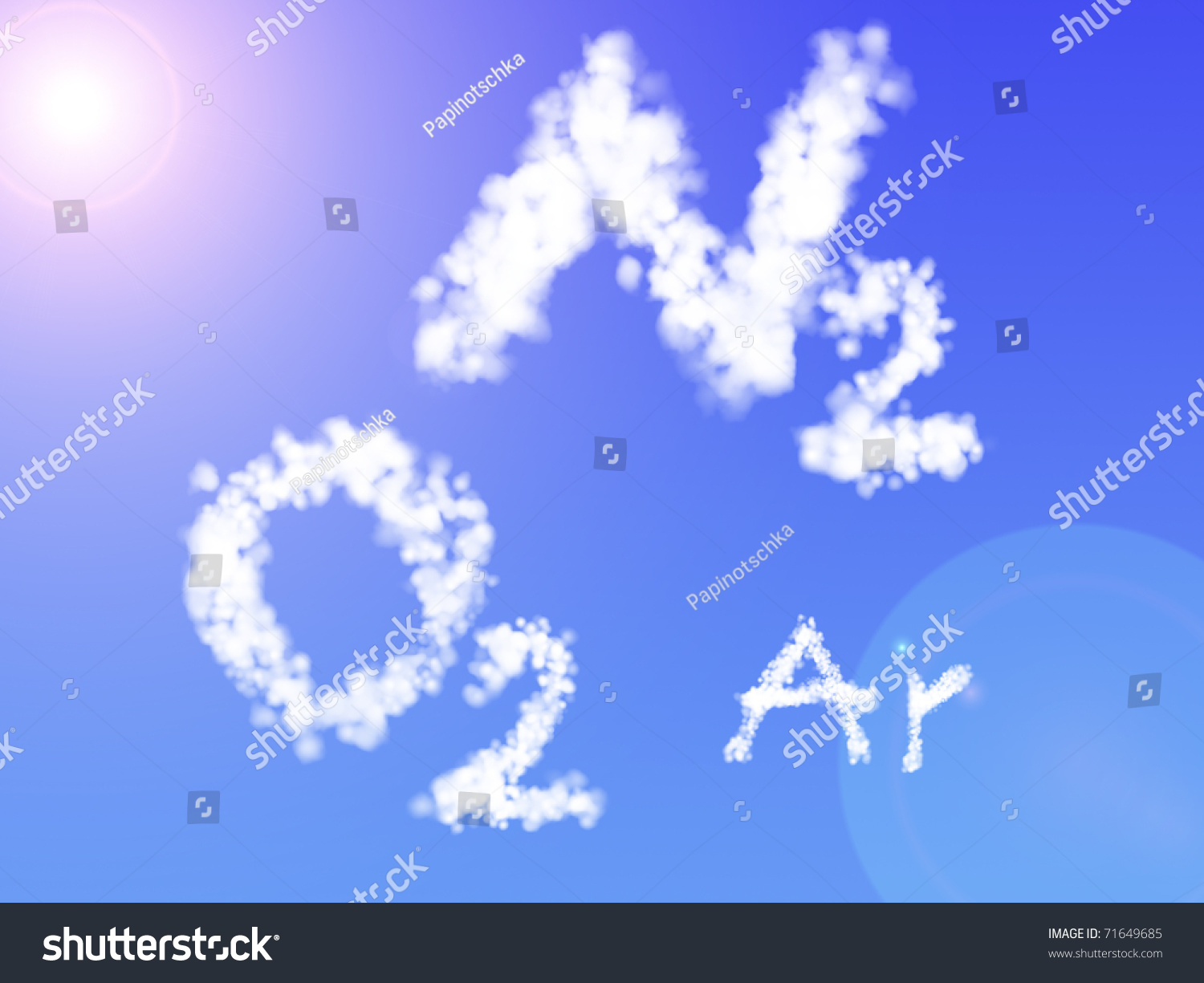 The Atmosphere Consist Of Nitrogen, Oxygen And Argon. Stock Photo ...