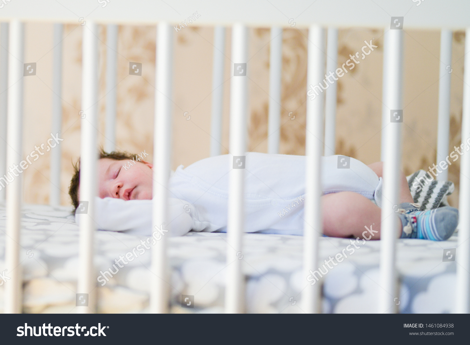 Baby Sleeps Crib Charming Baby Sleeps Stock Photo Edit Now