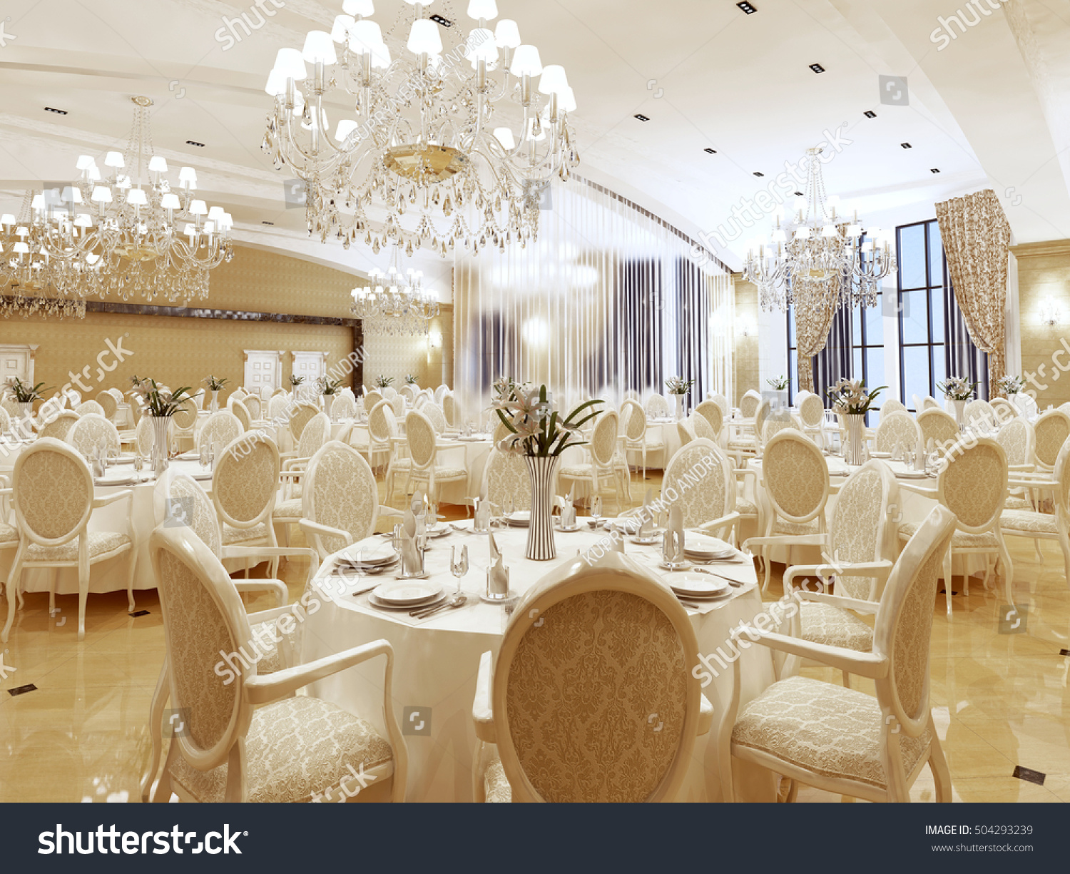 ballroom restaurant classic style interior yellow stock ballroom restaurant classic style interior yellow stock