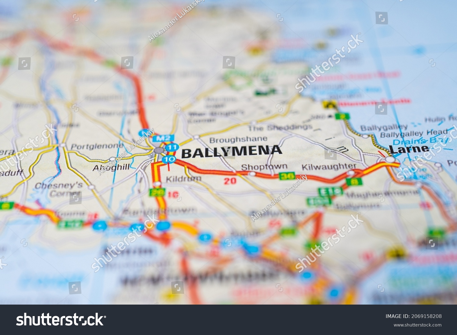Stock Photo The Ballymena On A Europe Map 2069158208 