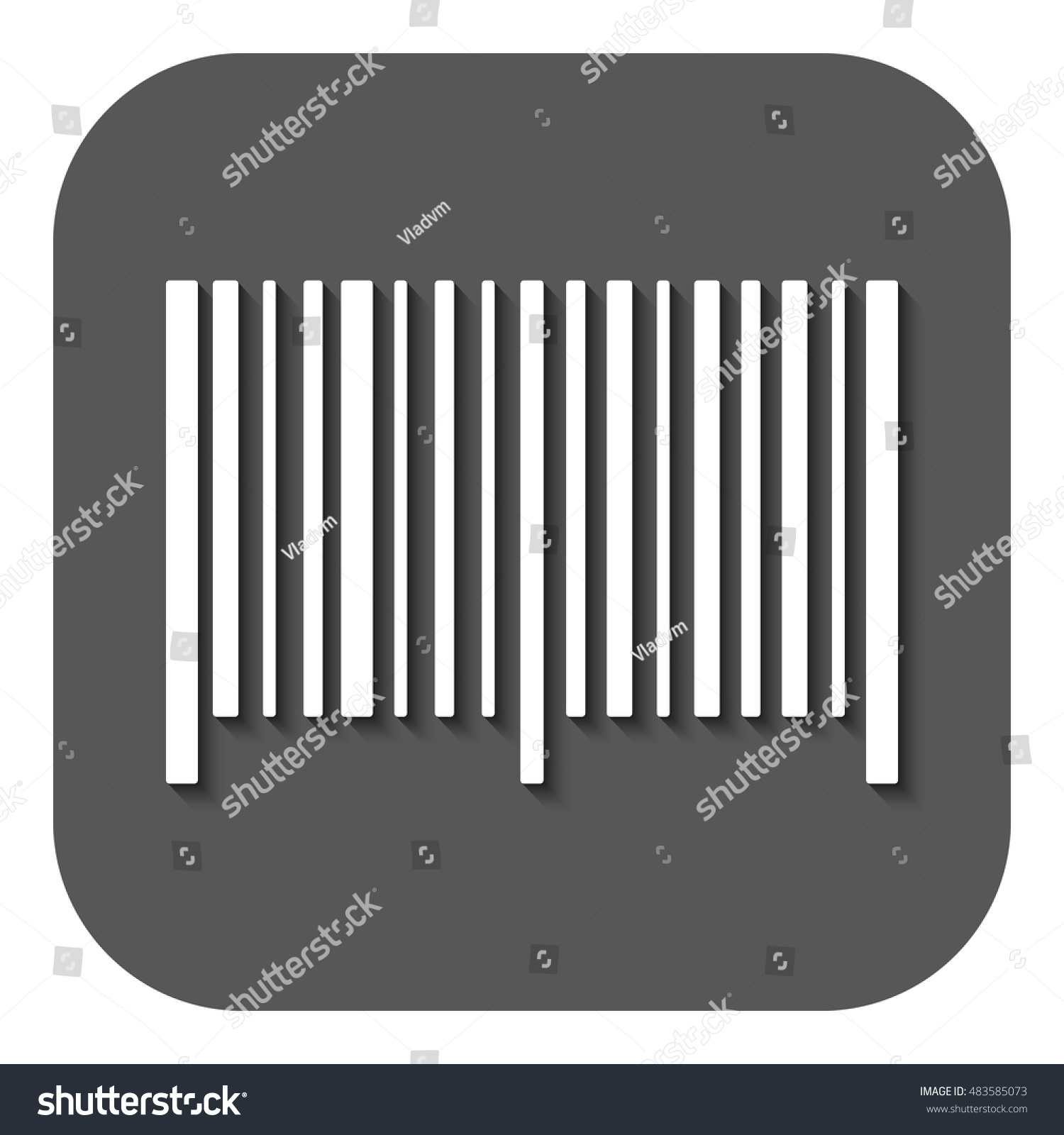 Barcode Icon Identification Id Symbol Flat Stock Illustration 483585073