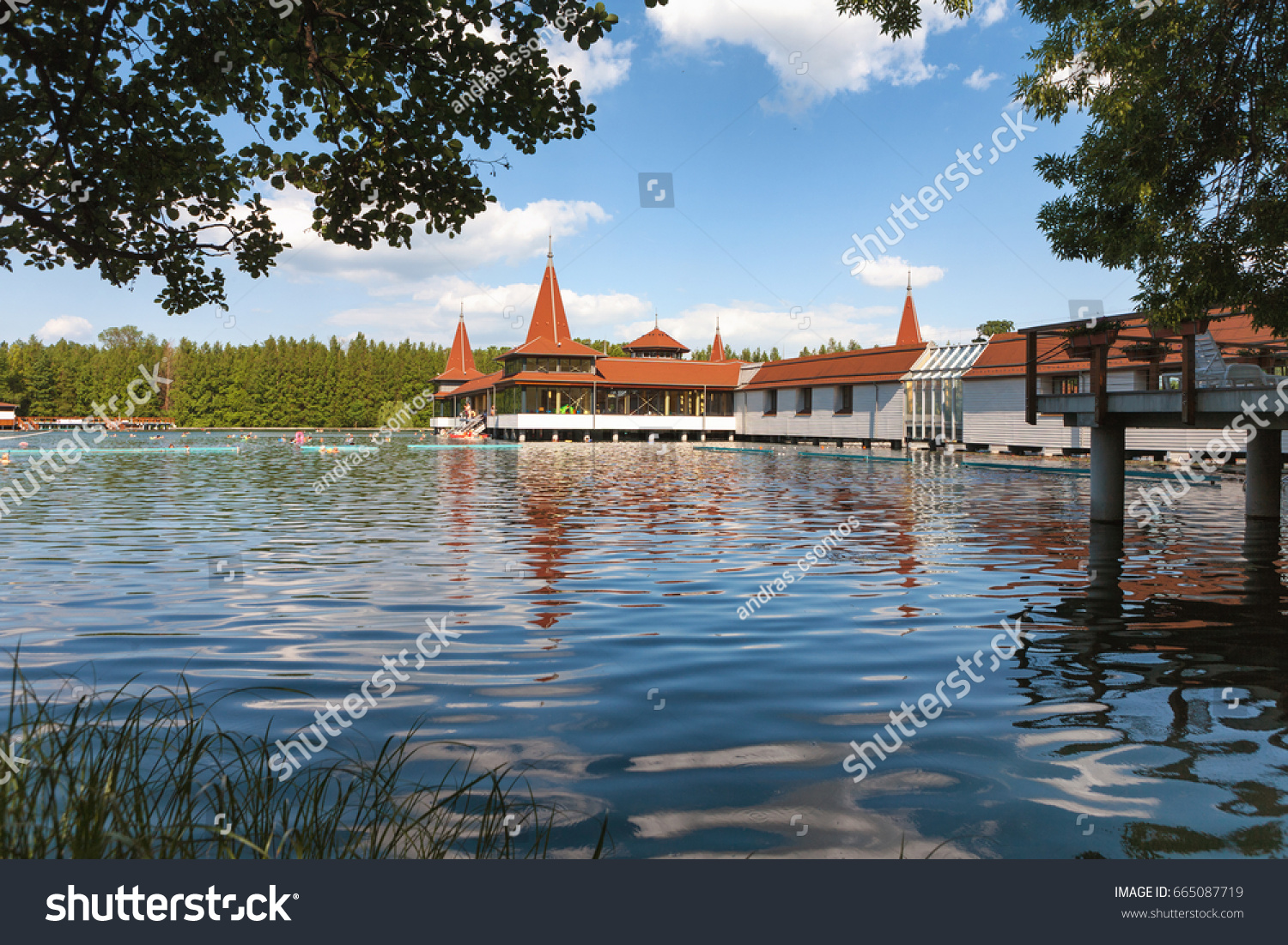 Picturesque village on stilts on a lake in Hungary Picturesque village on stilts on a lake in Hungary