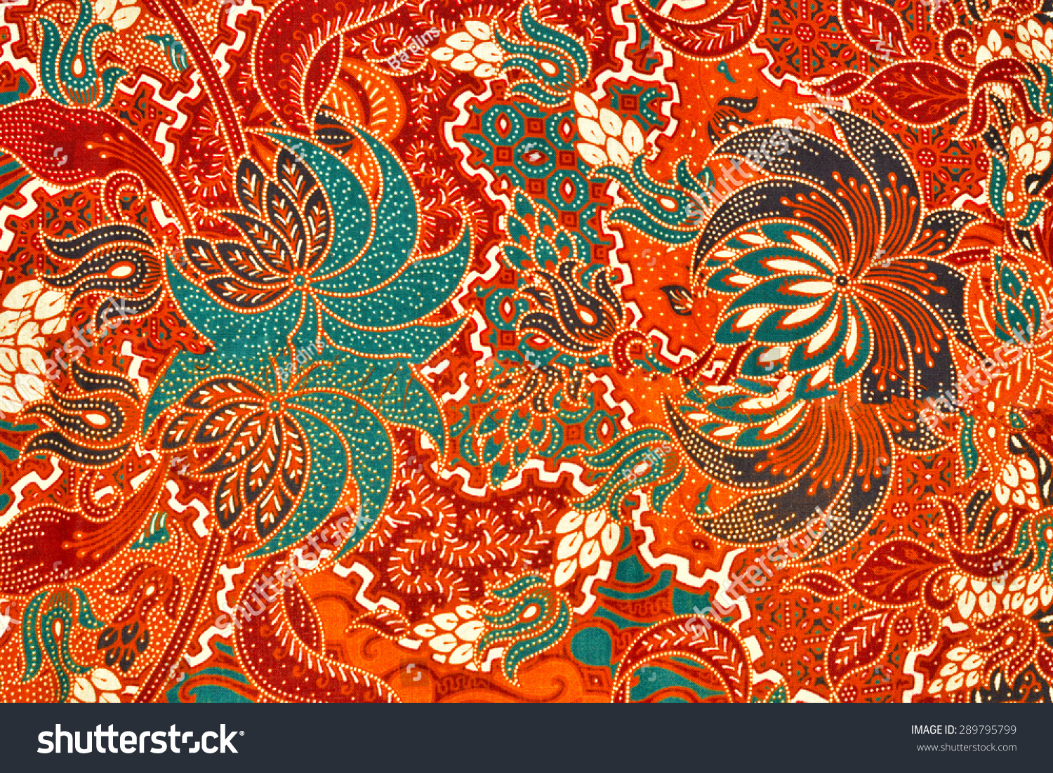 Beautiful Art Malaysian  Indonesian  Batik  Pattern Stock 