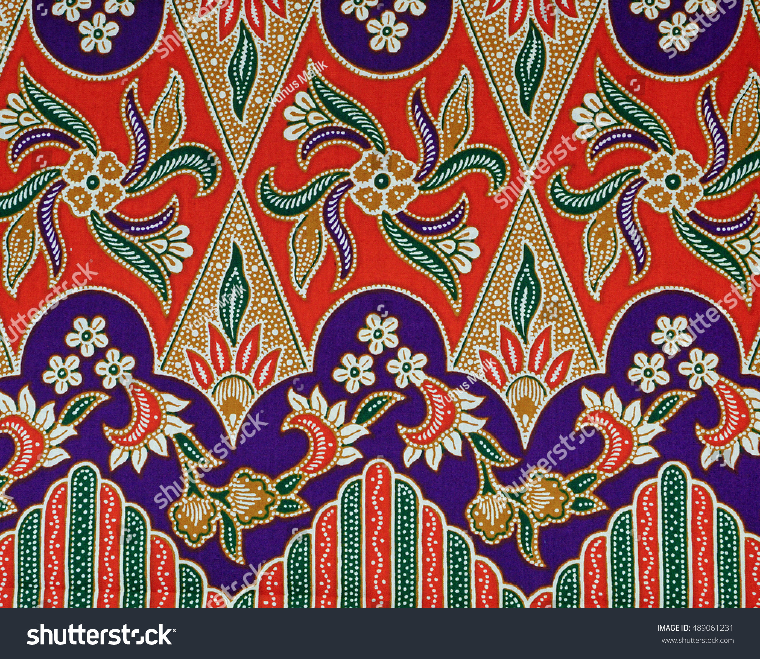 Beautiful Art Malaysian  Indonesian  Batik  Pattern Stock 