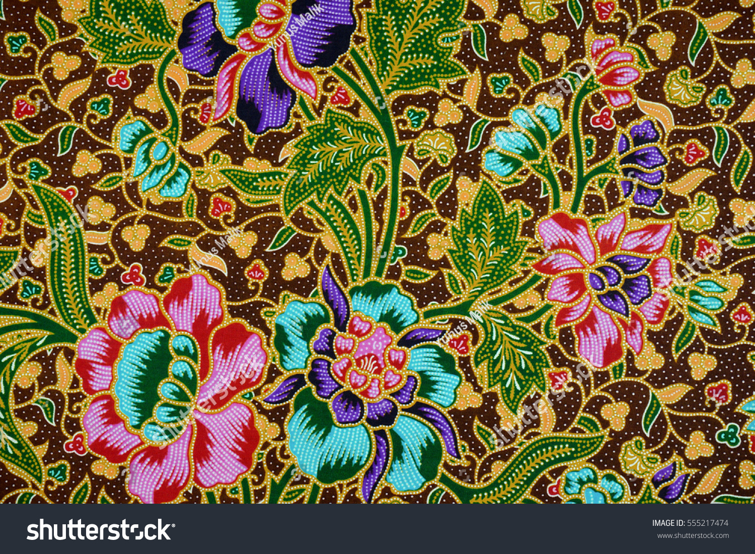 Beautiful Art Malaysian Indonesian Batik Pattern Stock Photo 555217474 ...