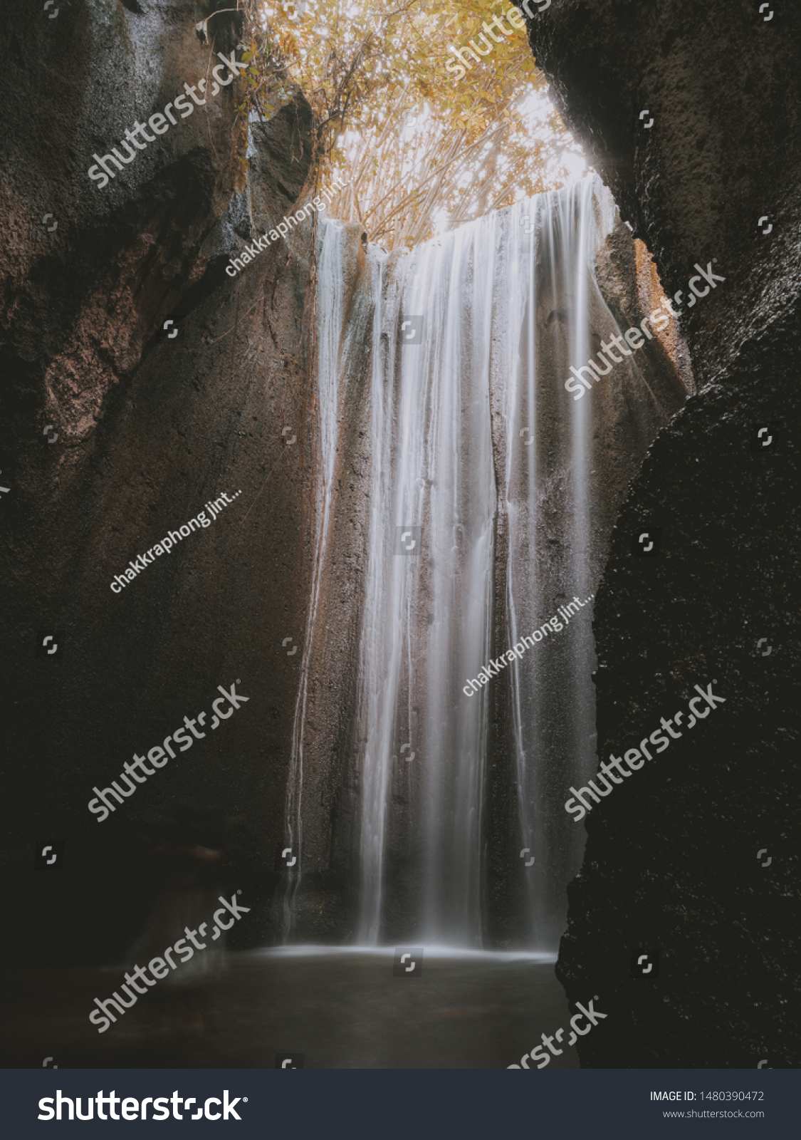 Beautiful Tukad Cepung Waterfall Tembuku Canyon Stock Photo Edit