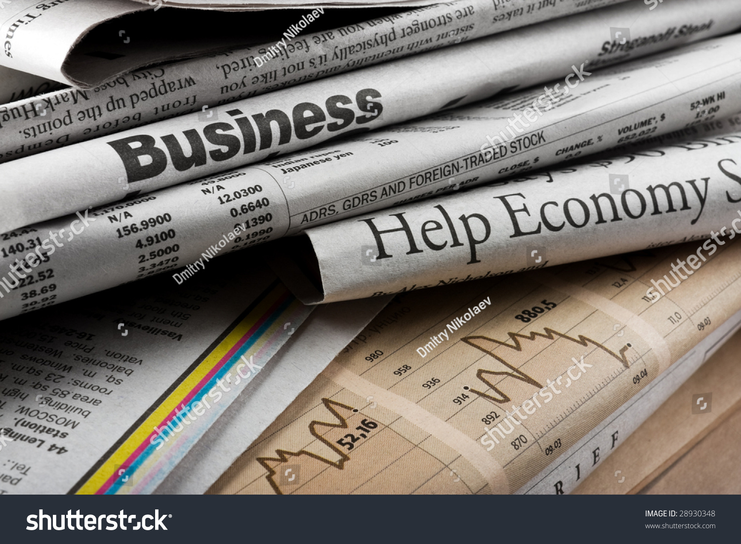 The Big Stack Of Old Business Newspapers Stock Photo 28930348 ...