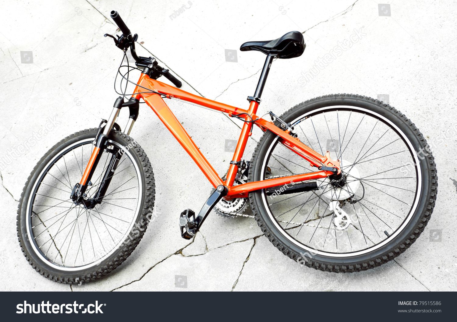 The Bike Laying On The Asphalt Stock Photo 79515586 : Shutterstock