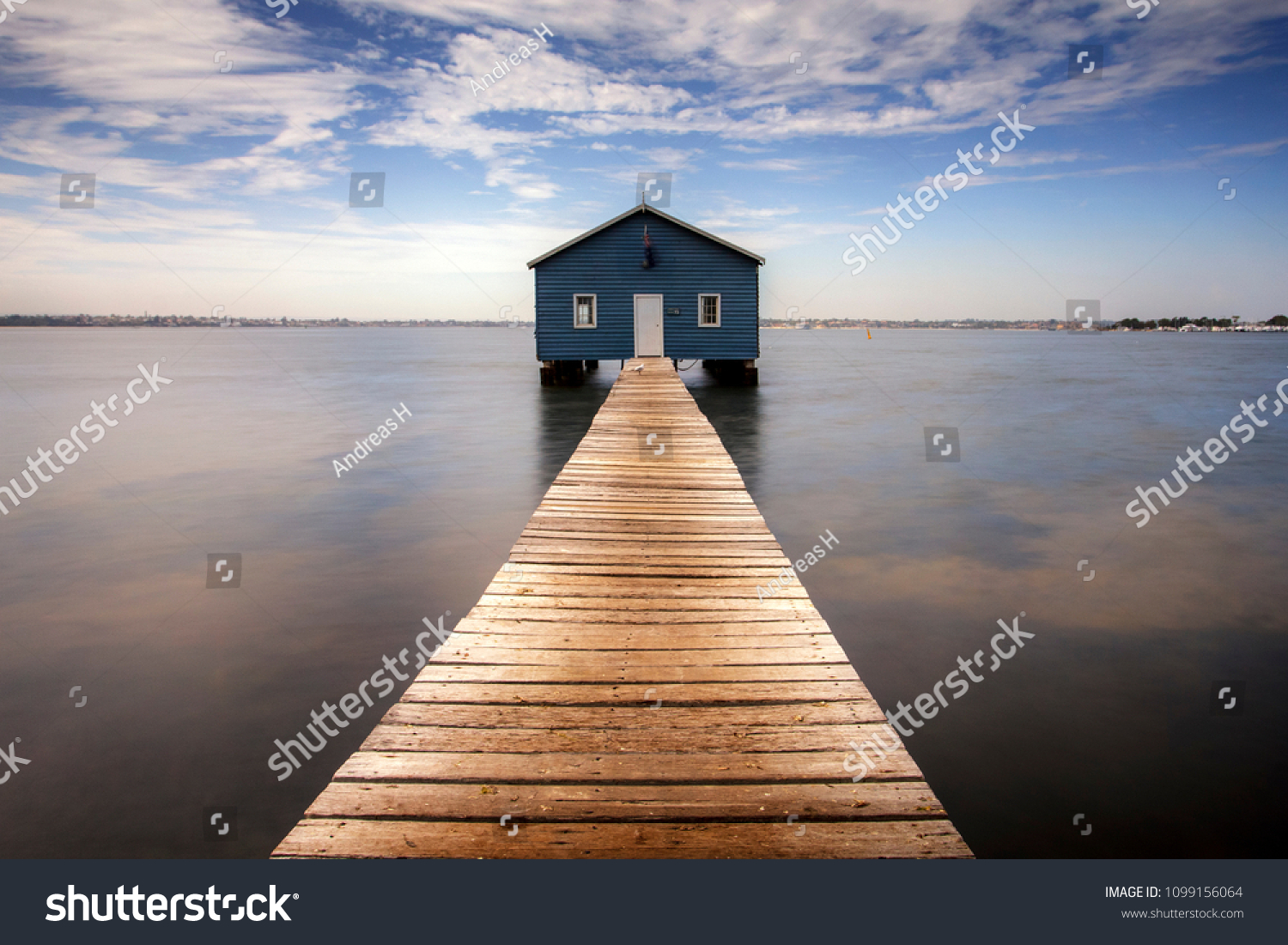 Blue Boat House Swan Lake Perth Stock Photo Edit Now 1099156064