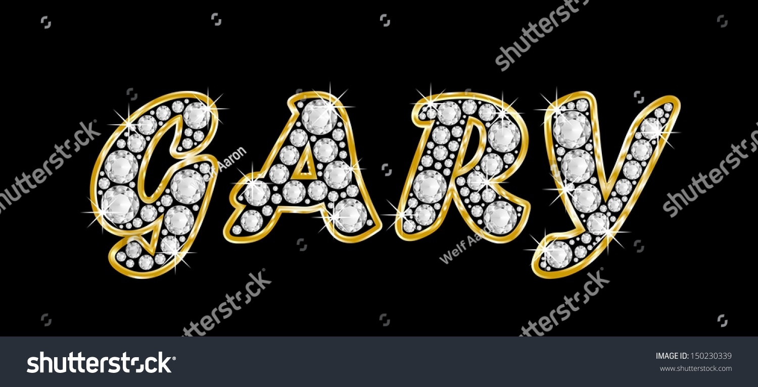 The Boy, Male Name Gary Made Of A Shiny Diamonds Style Font, Brilliant ...