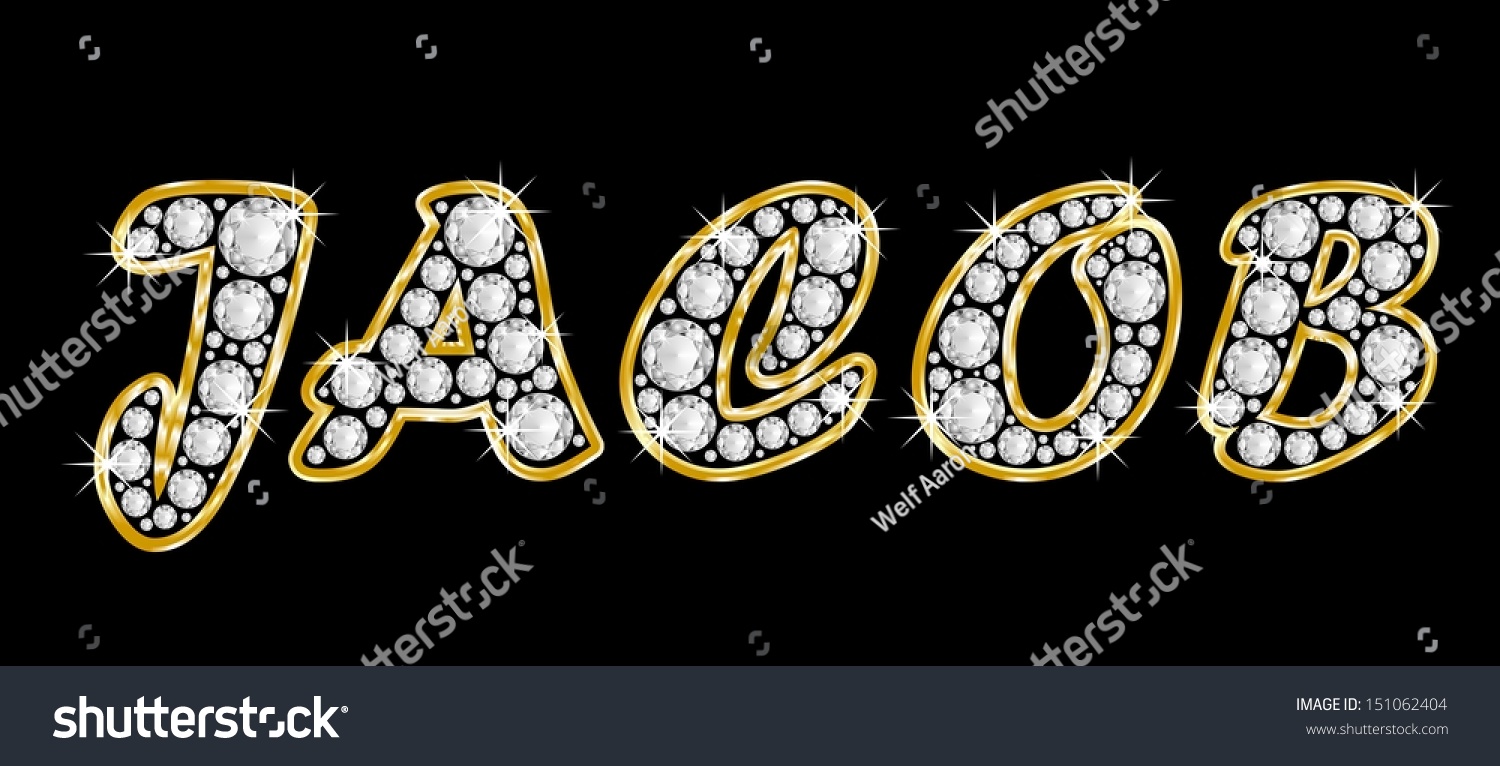 The Boy, Male Name Jacob Made Of A Shiny Diamonds Style Font, Brilliant ...