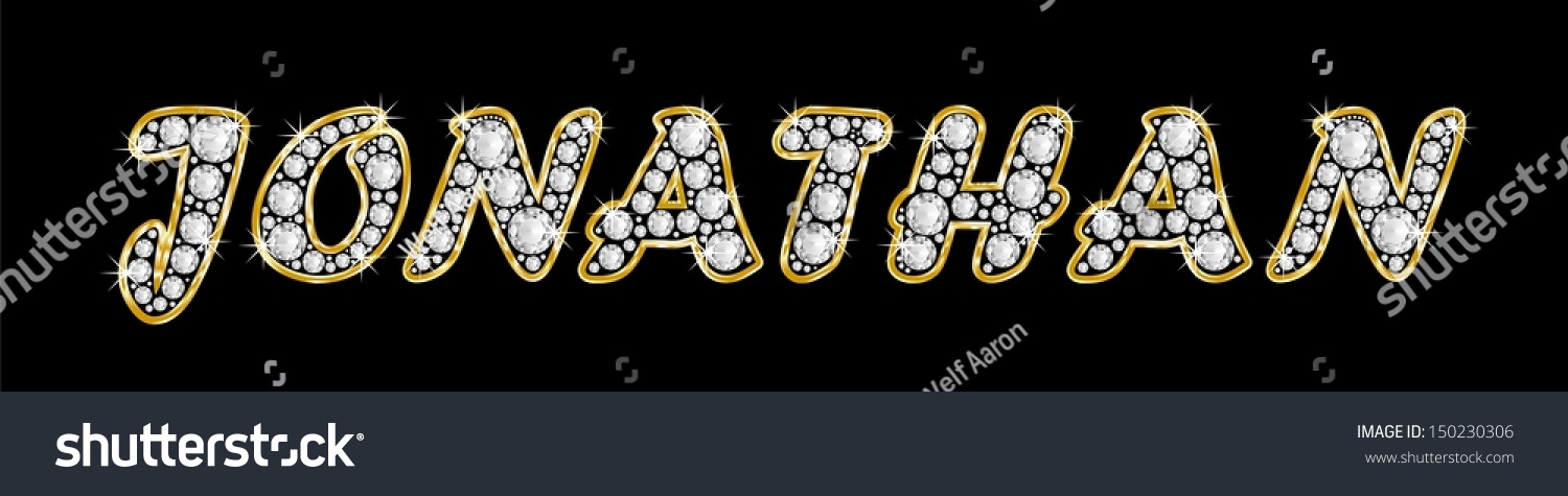 The Boy, Male Name Jonathan Made Of A Shiny Diamonds Style Font ...