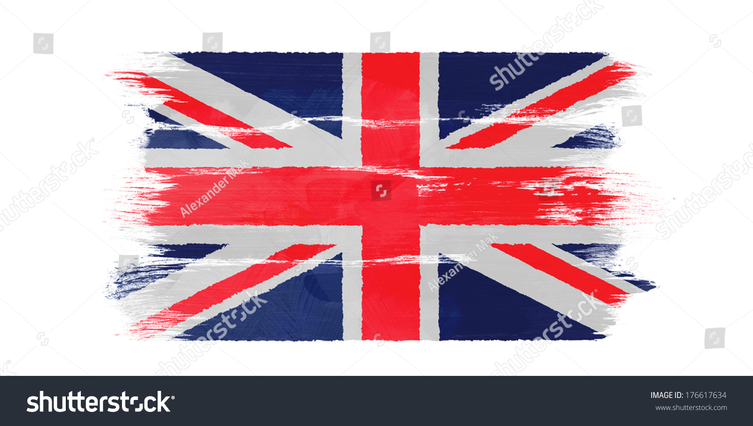 The British Flag Painted On White Paper With Watercolor Stock Photo ...