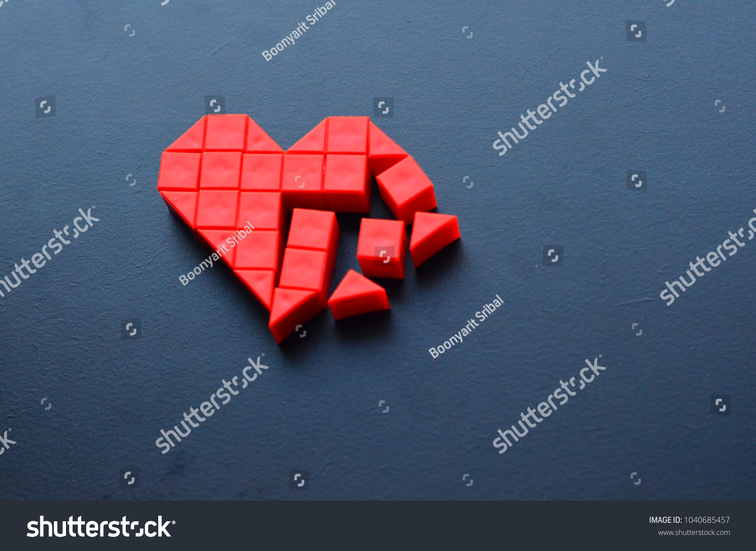 Broken Heart Set On Dark Board Stock Photo Edit Now 1040685457