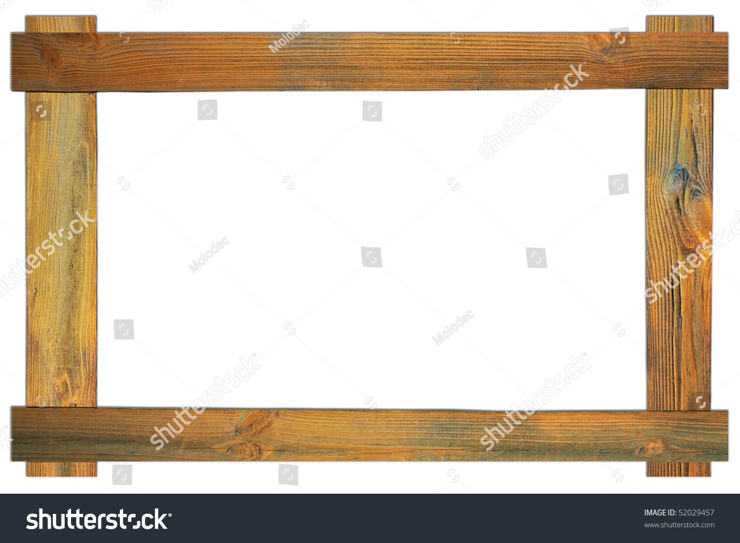 The Brown Wood Frame On An Isolated White Background Stock Photo ...