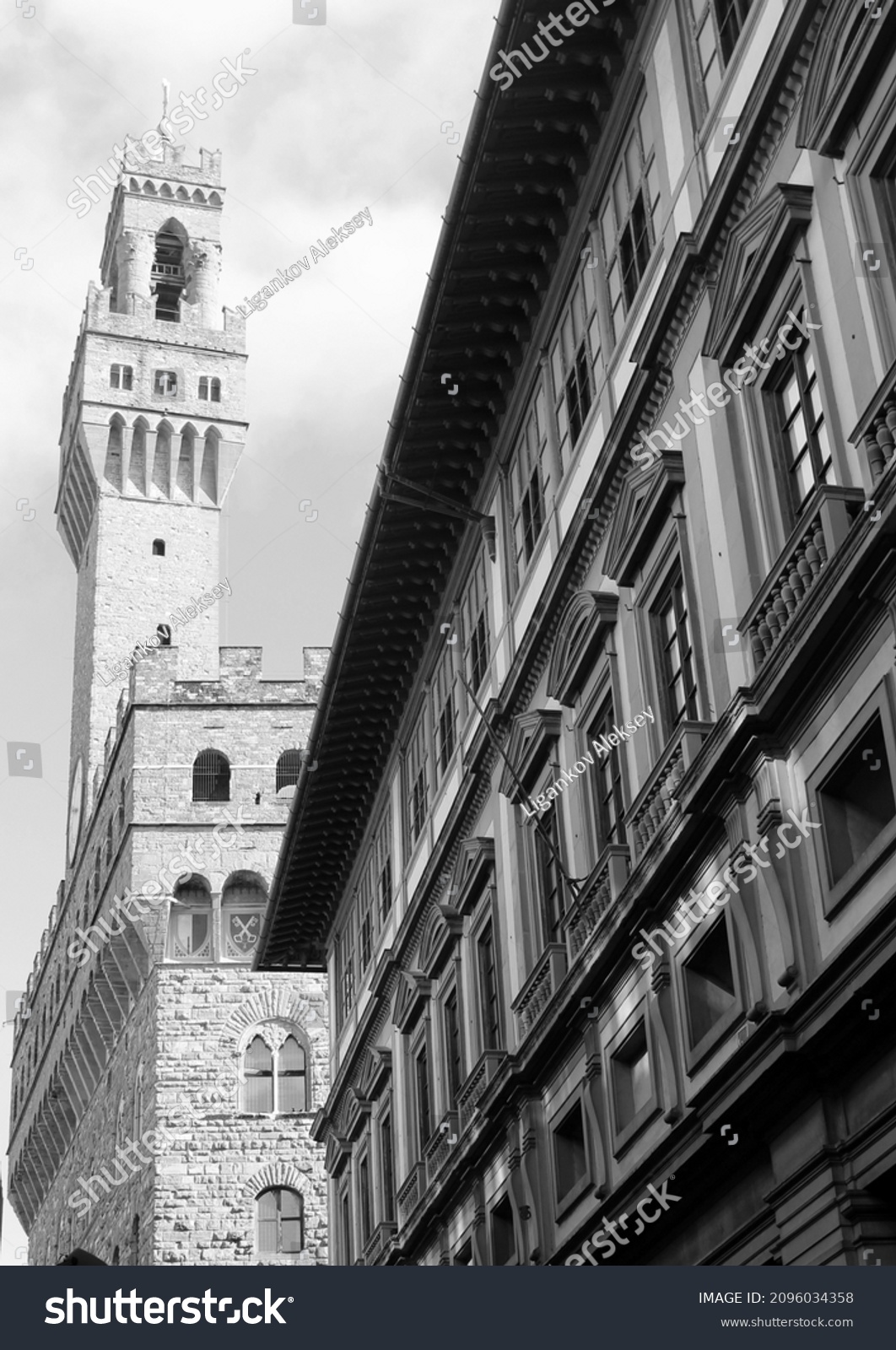 Classic Italian Architecture Images Stock Photos Vectors Shutterstock   Stock Photo The Buildings Of An Ancient Church In Florence 2096034358 