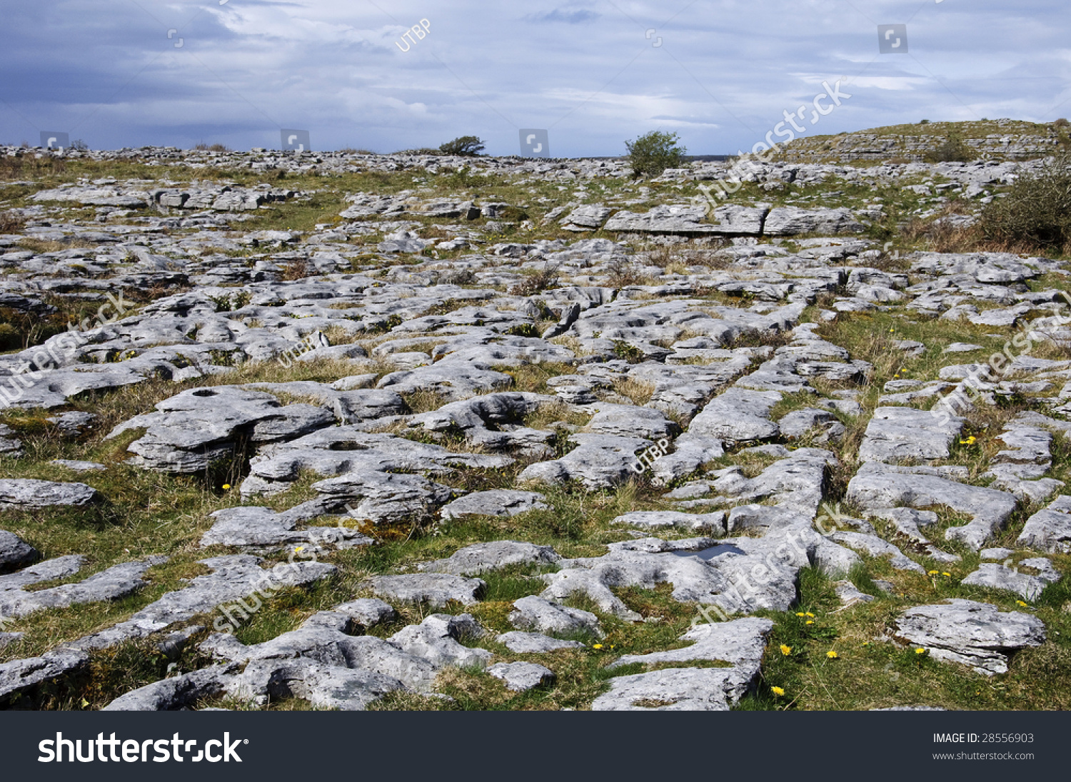 The Burren National Park Limestone Landscape In Ireland Stock Photo ...