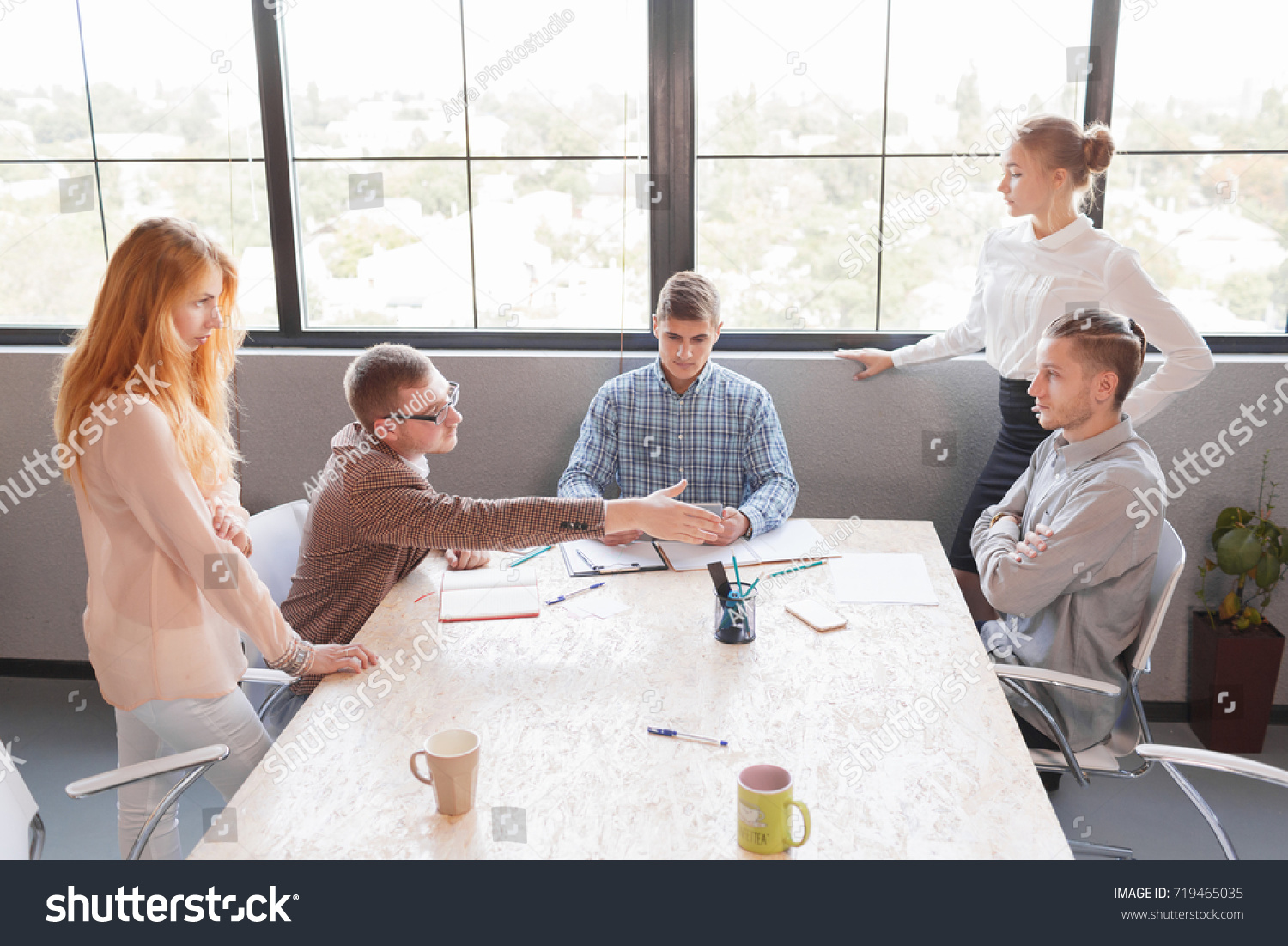 Businessman Refuses Shake Hands Since He Stock Photo (Edit Now) 719465035