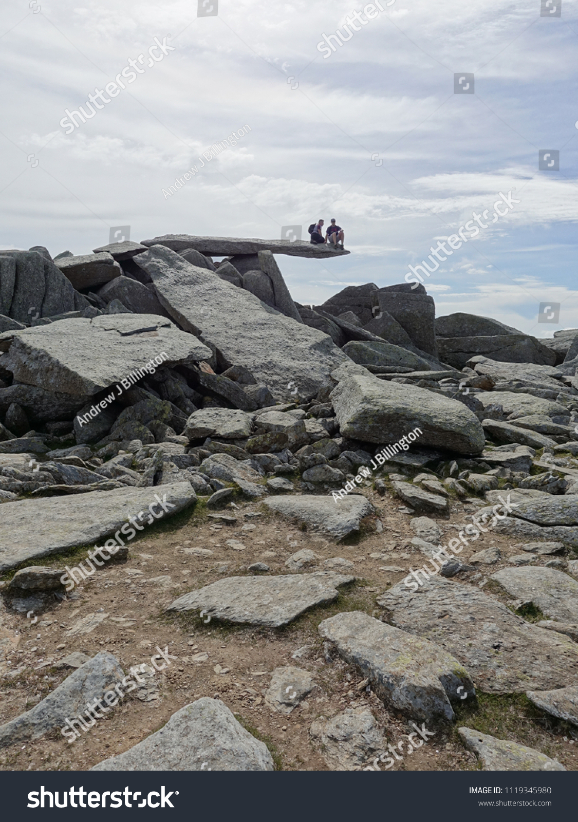 Cantilever On Summit Glyder Fach Snowdonia Stock Photo Edit Now