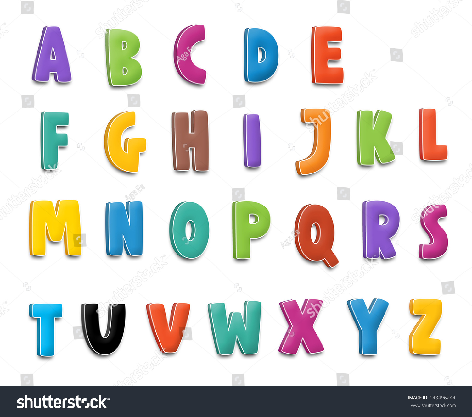 Cartoon Alphabet Children Stock Illustration 143496244 - Shutterstock